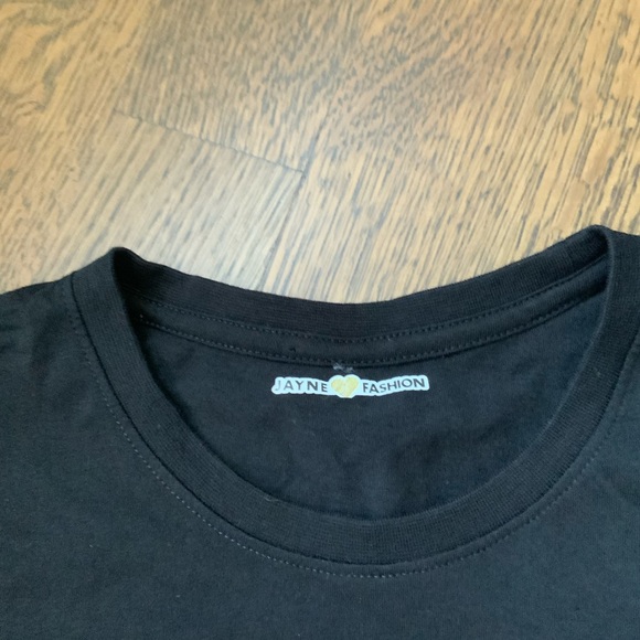 BARBIE X JAYNE FASHION Glitter Pink Scoop Neck Black T-Shirt Women’s Size Small - Picture 10 of 13